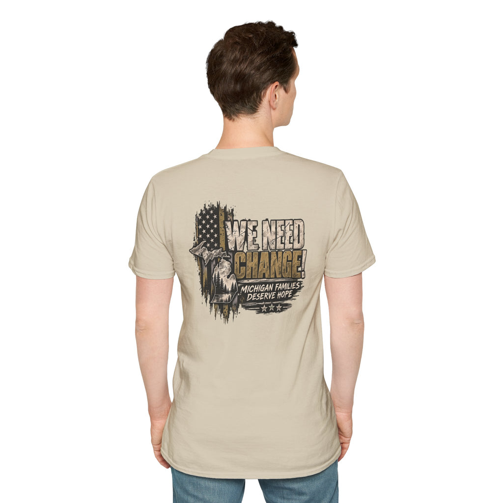 We Need Change! Michigan Eagle Patriotic T‑Shirt