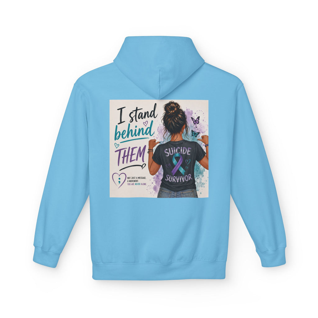Survivor Awareness Hoodie — “I Stand Behind Them” Suicide Survivor Support Sweatshirt
