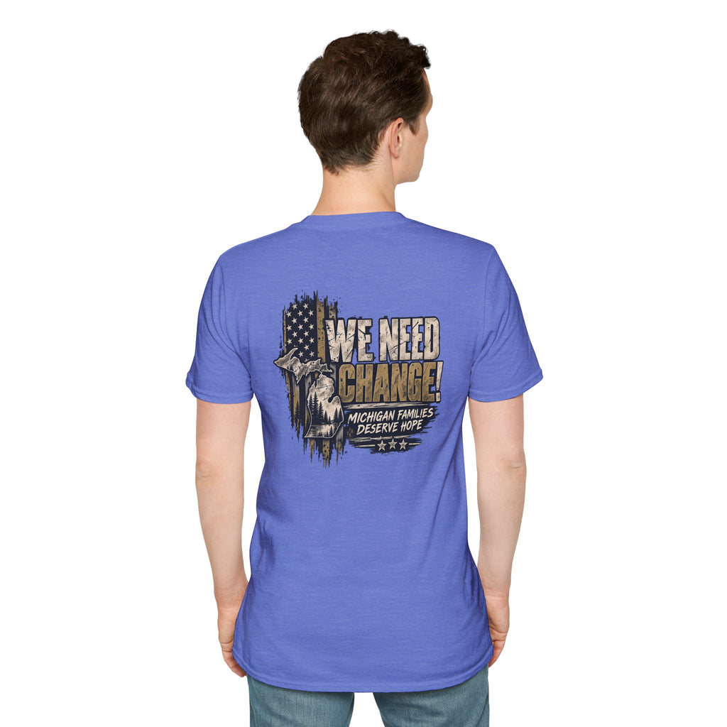 We Need Change! Michigan Eagle Patriotic T‑Shirt