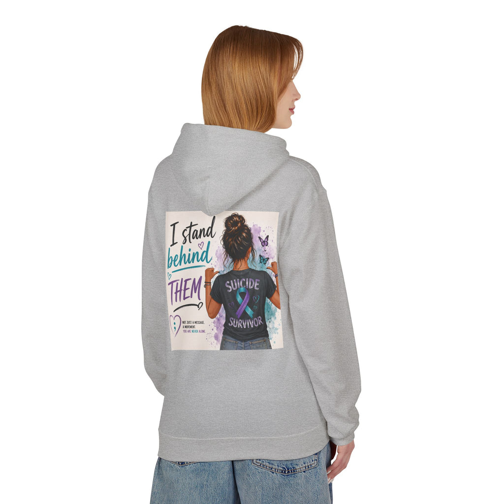 Survivor Awareness Hoodie — “I Stand Behind Them” Suicide Survivor Support Sweatshirt