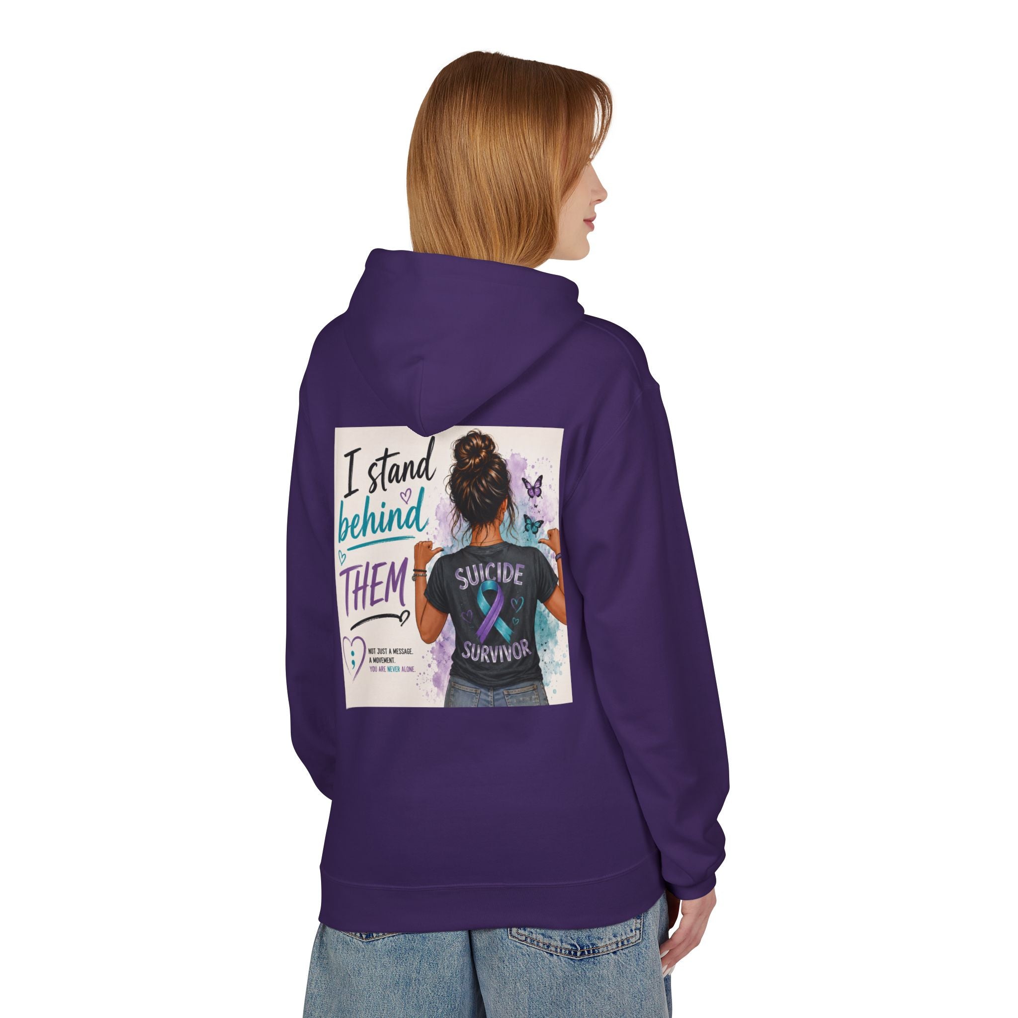 Survivor Awareness Hoodie — “I Stand Behind Them” Suicide Survivor Support Sweatshirt