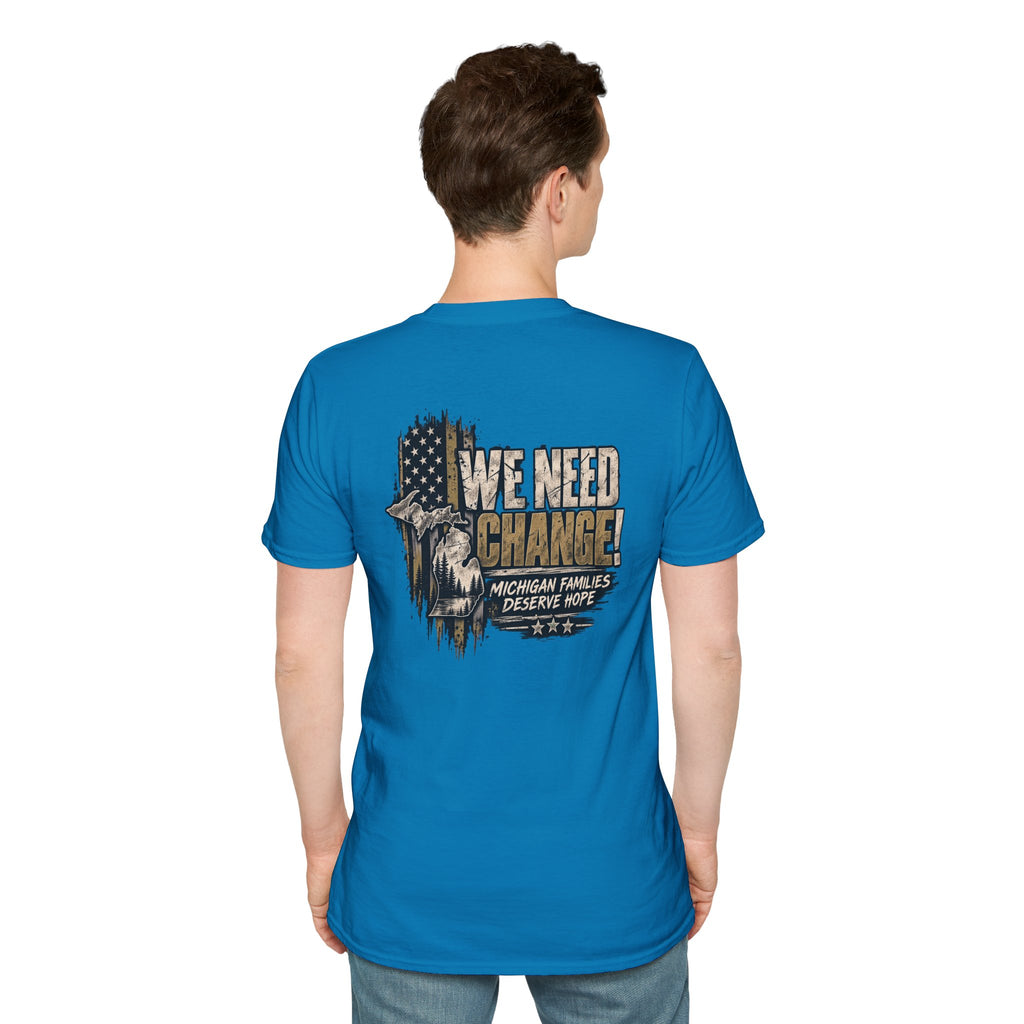 We Need Change! Michigan Eagle Patriotic T‑Shirt
