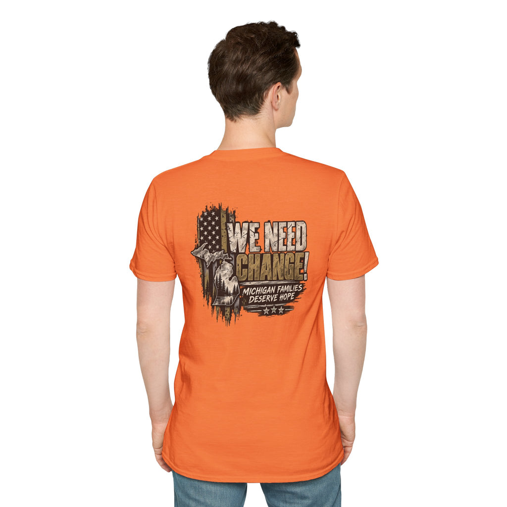 We Need Change! Michigan Eagle Patriotic T‑Shirt