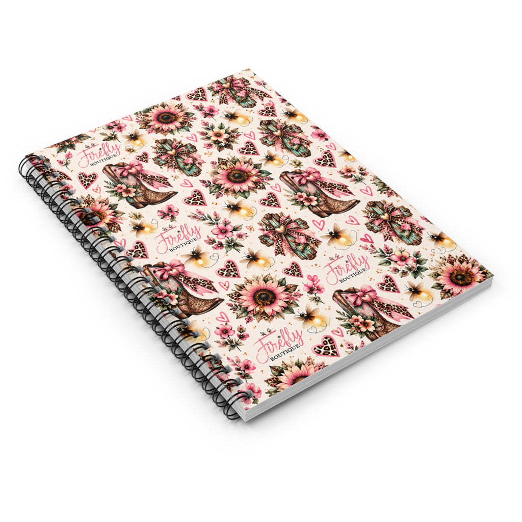 Firefly Boutique Country Faith Spiral Notebook – Pink Western FloralSpiral