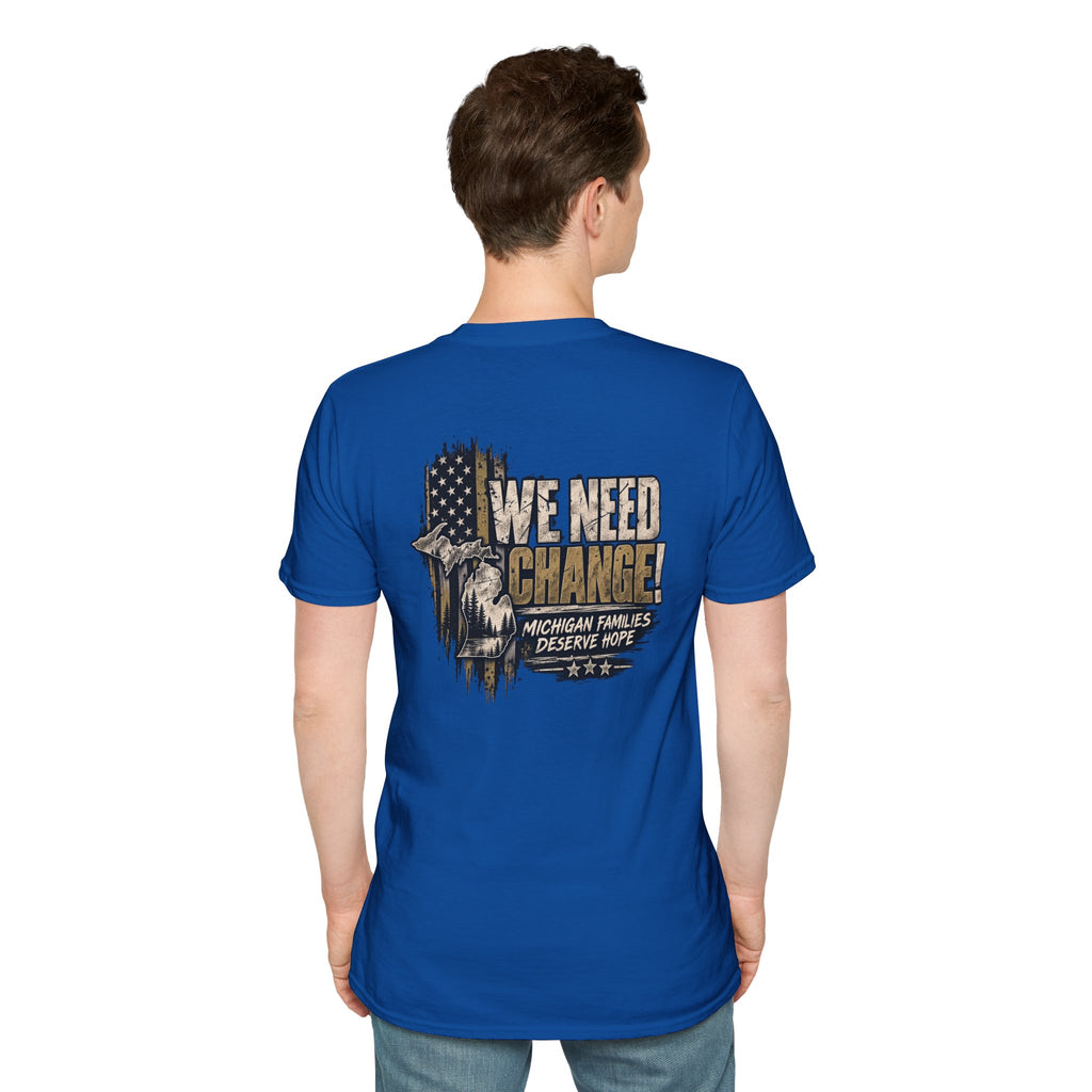 We Need Change! Michigan Eagle Patriotic T‑Shirt