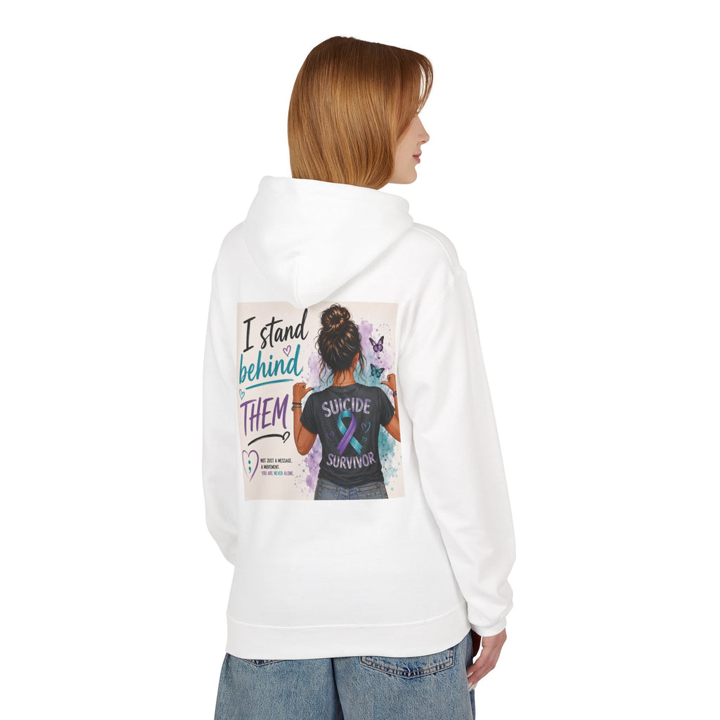 Survivor Awareness Hoodie — “I Stand Behind Them” Suicide Survivor Support Sweatshirt