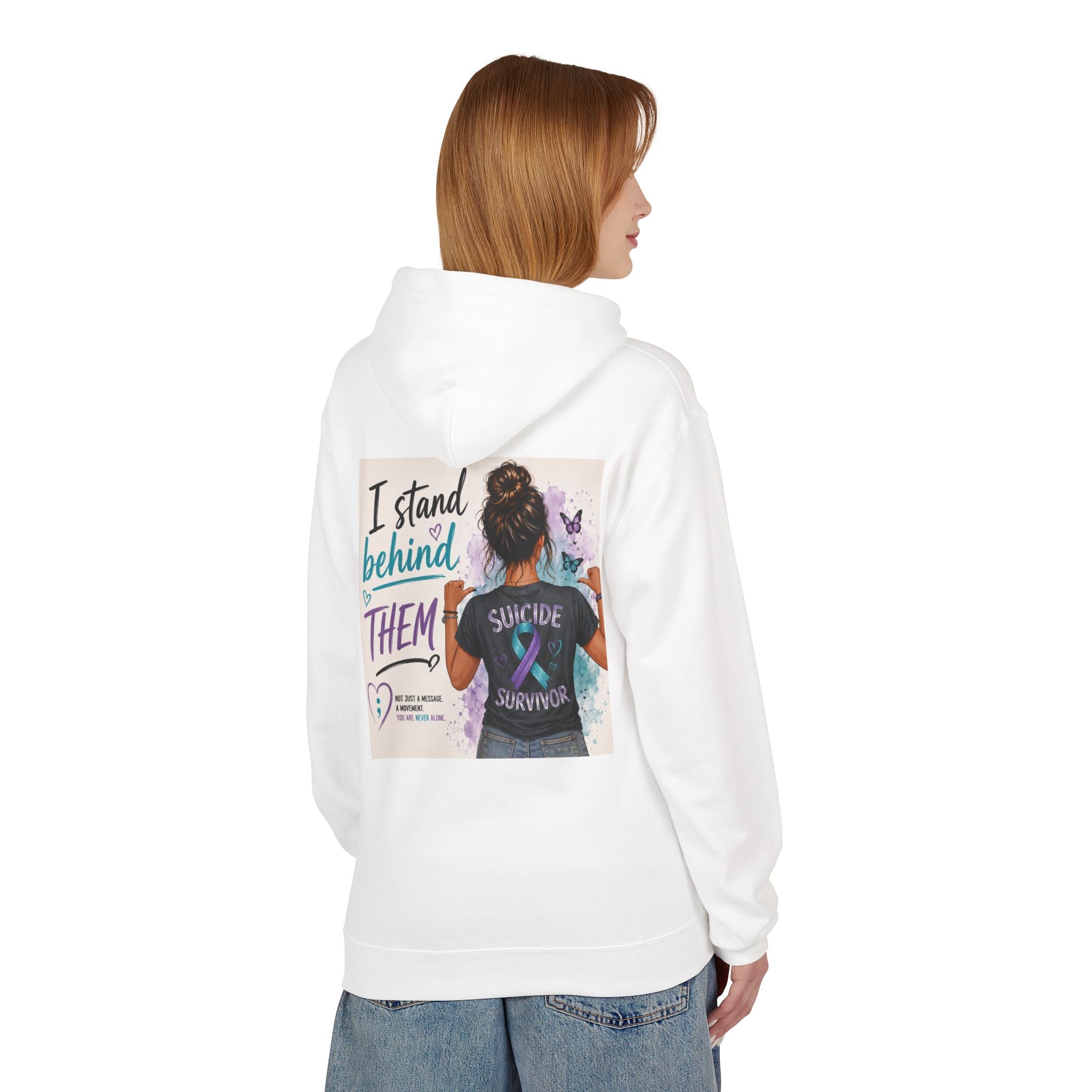 Survivor Awareness Hoodie — “I Stand Behind Them” Suicide Survivor Support Sweatshirt