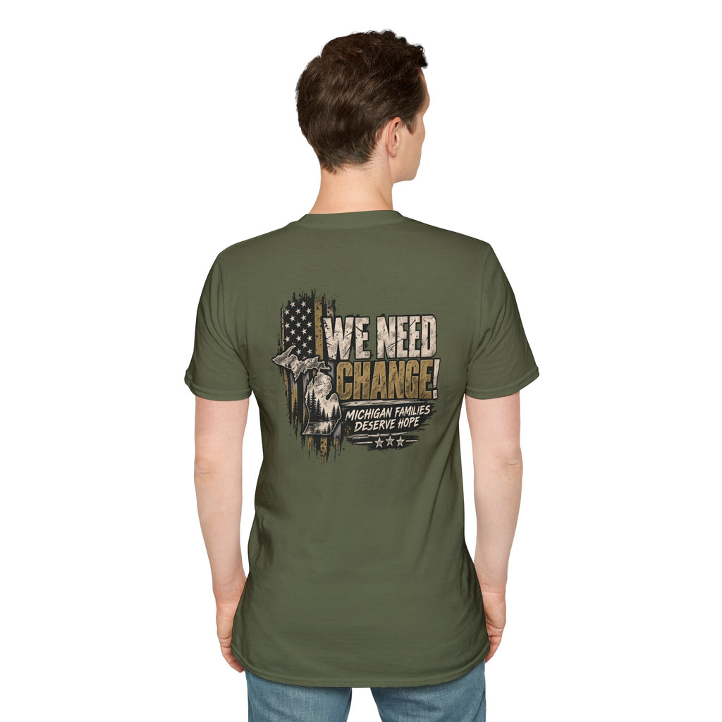 We Need Change! Michigan Eagle Patriotic T‑Shirt