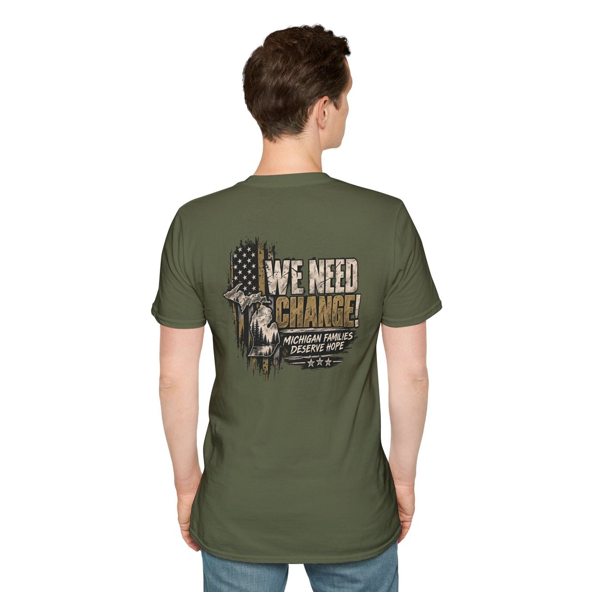 We Need Change! Michigan Eagle Patriotic T‑Shirt