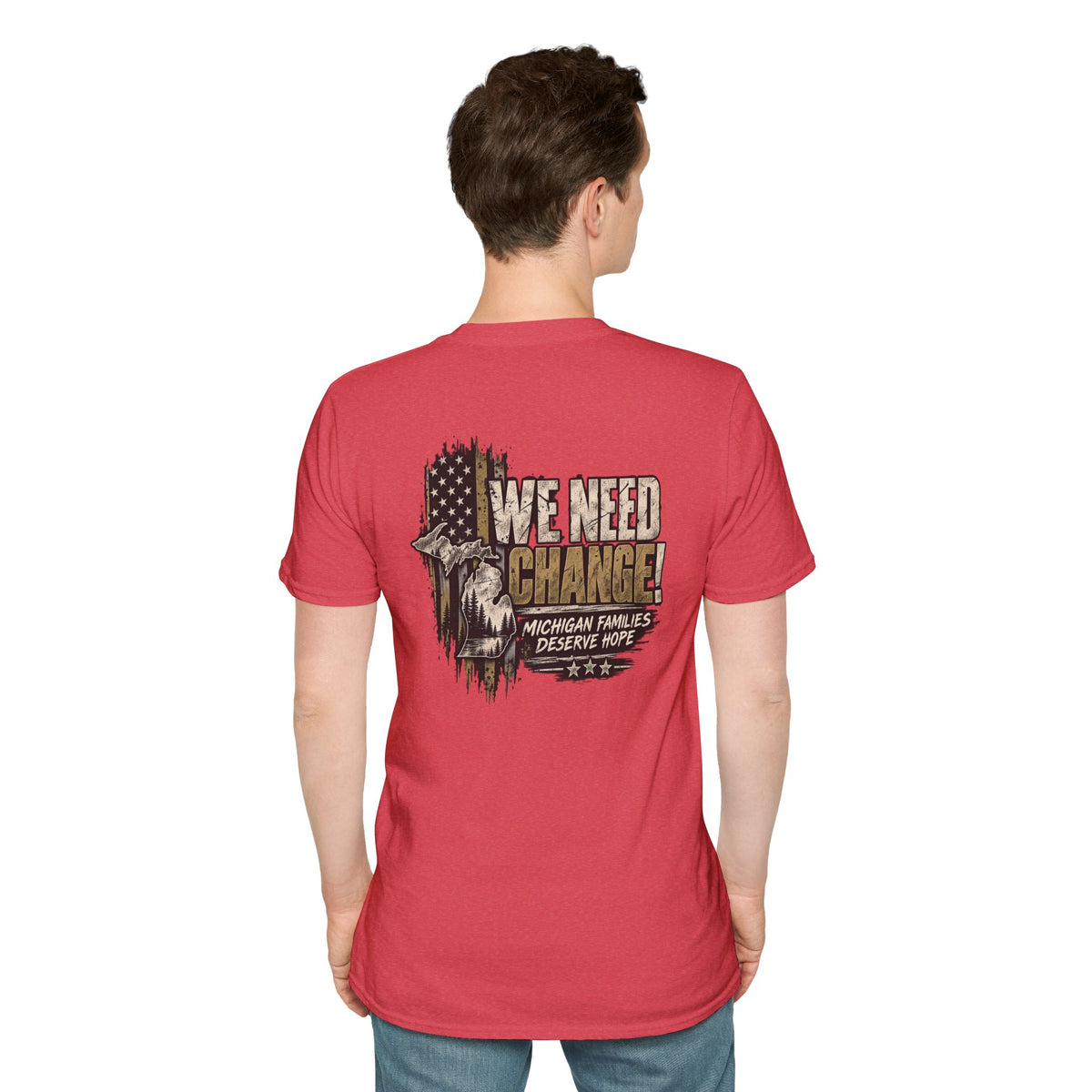 We Need Change! Michigan Eagle Patriotic T‑Shirt