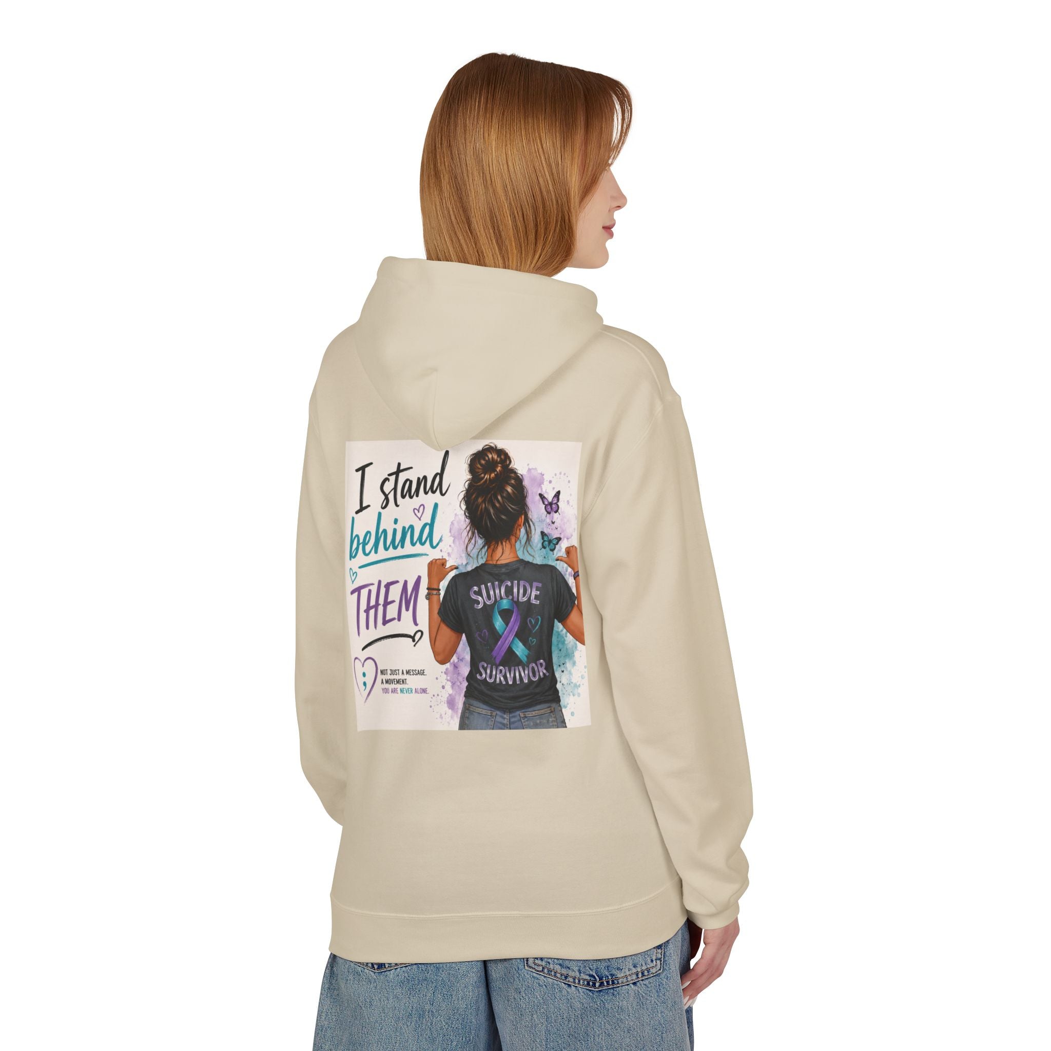 Survivor Awareness Hoodie — “I Stand Behind Them” Suicide Survivor Support Sweatshirt