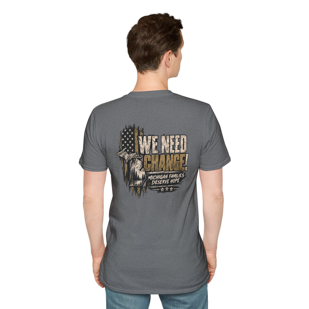 We Need Change! Michigan Eagle Patriotic T‑Shirt