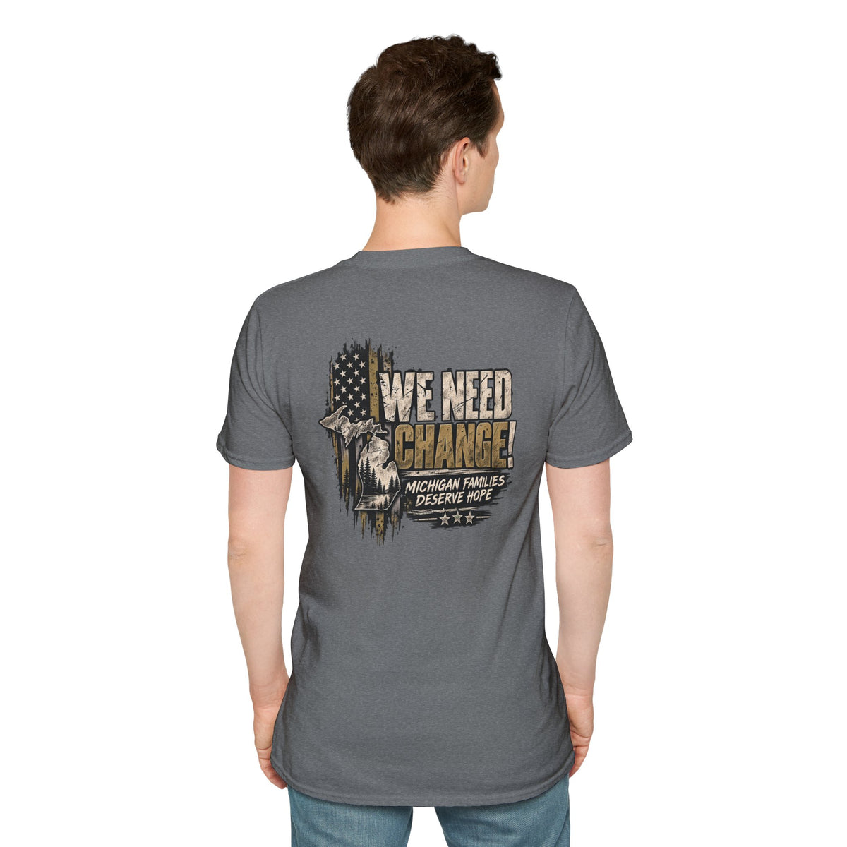 We Need Change! Michigan Eagle Patriotic T‑Shirt