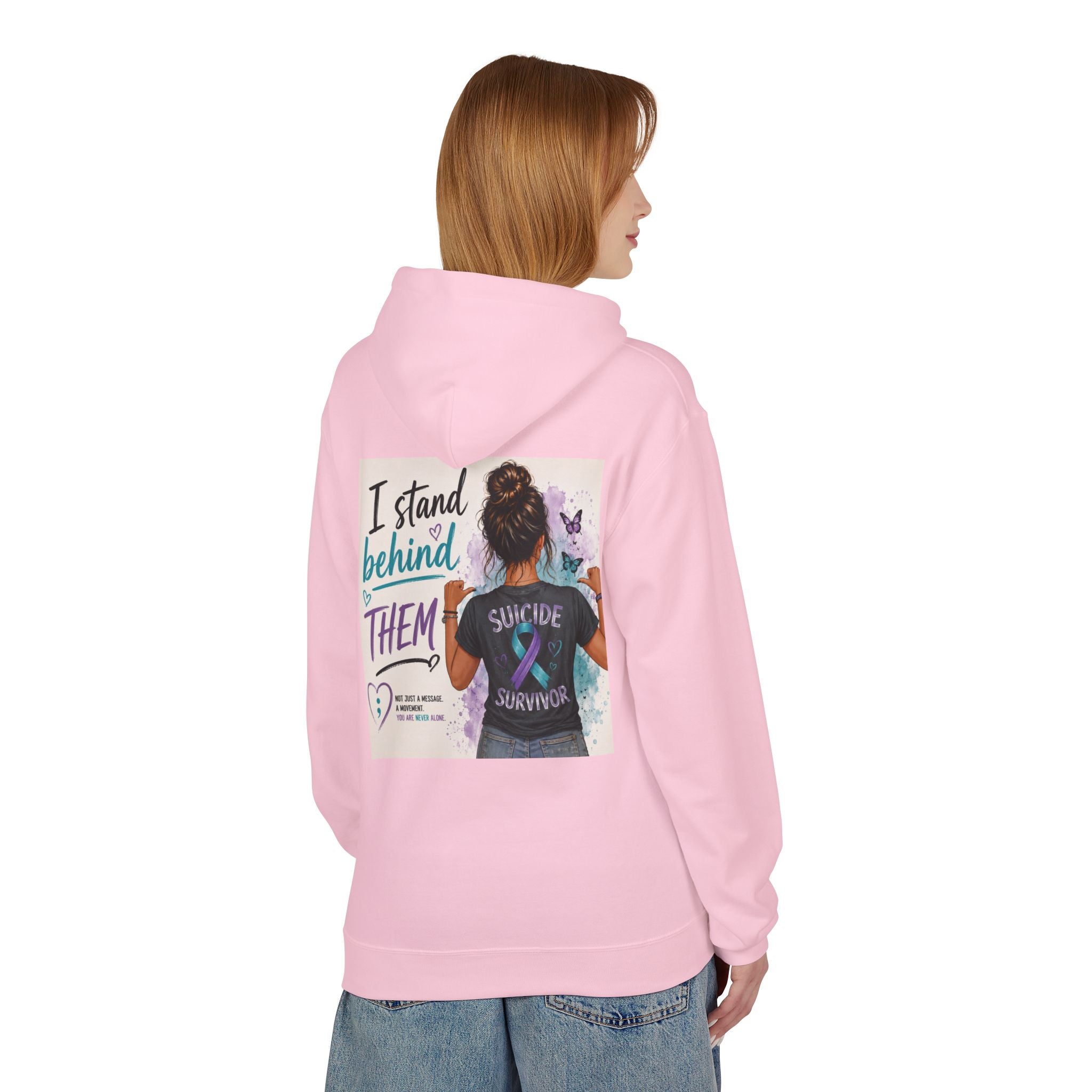Survivor Awareness Hoodie — “I Stand Behind Them” Suicide Survivor Support Sweatshirt