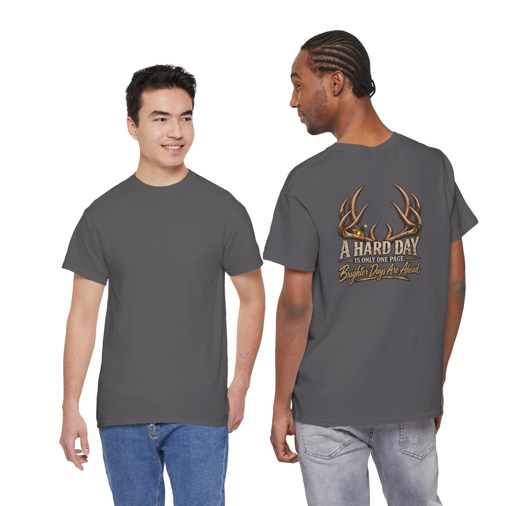 Deer Antlers 'A Hard Day' Graphic Tee — Hunting Outdoors Shirt