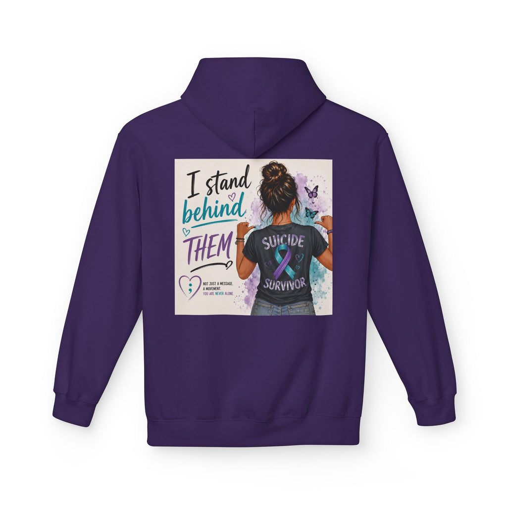 Survivor Awareness Hoodie — “I Stand Behind Them” Suicide Survivor Support Sweatshirt