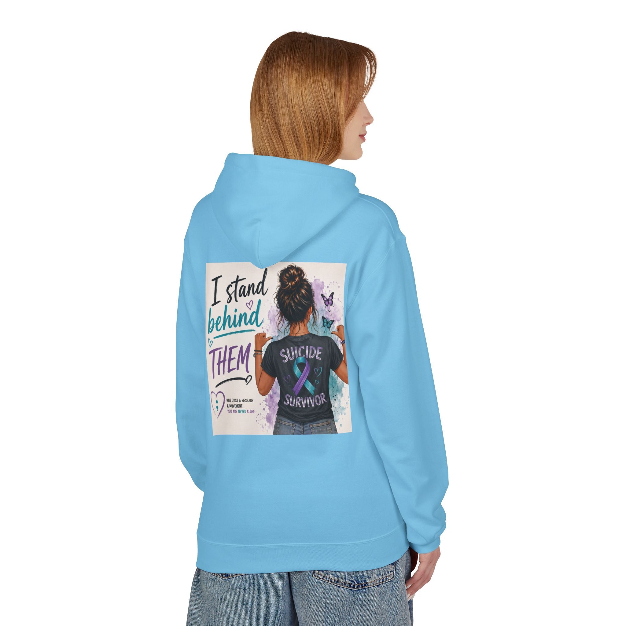 Survivor Awareness Hoodie — “I Stand Behind Them” Suicide Survivor Support Sweatshirt