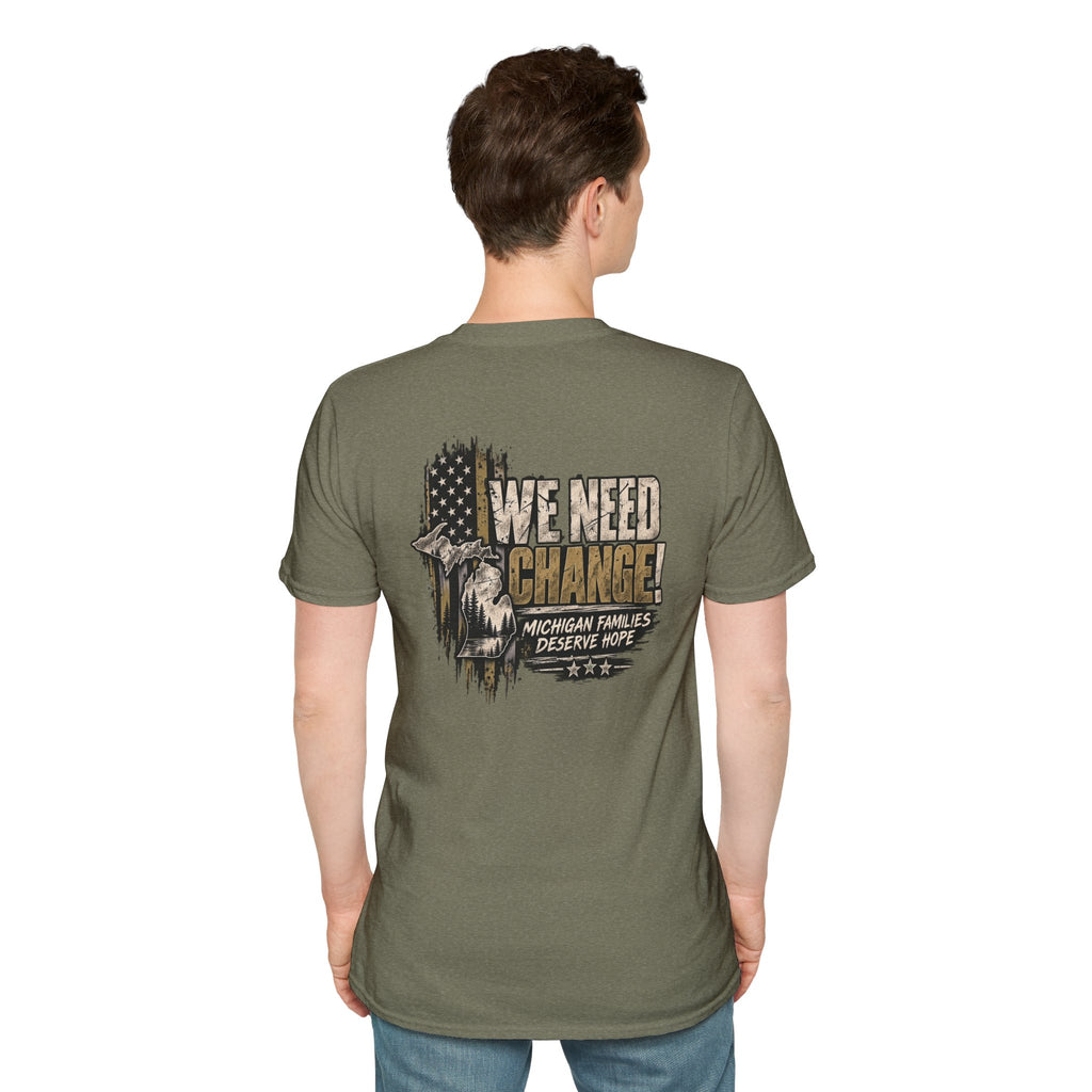 We Need Change! Michigan Eagle Patriotic T‑Shirt