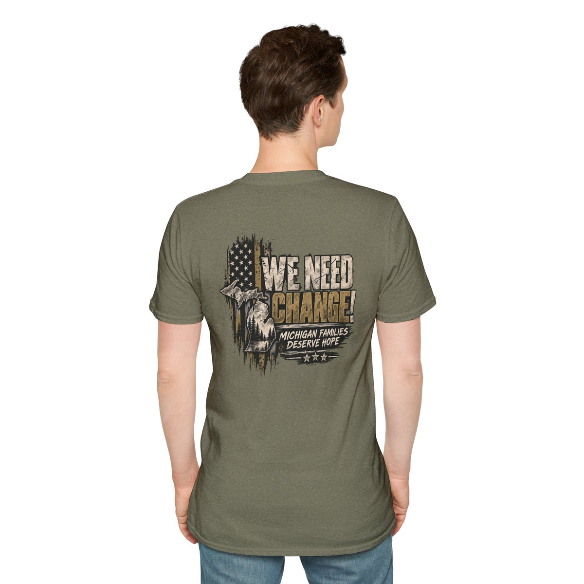 We Need Change! Michigan Eagle Patriotic T‑Shirt