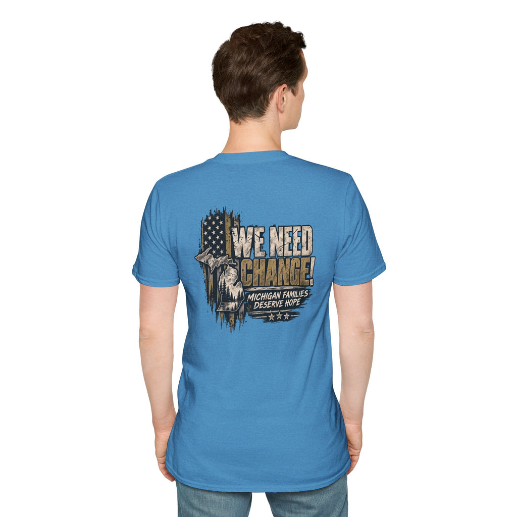 We Need Change! Michigan Eagle Patriotic T‑Shirt