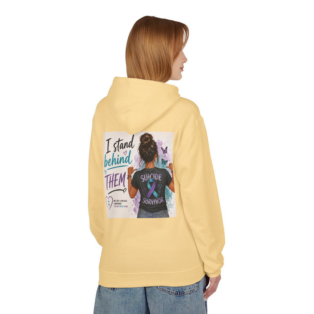 Survivor Awareness Hoodie — “I Stand Behind Them” Suicide Survivor Support Sweatshirt