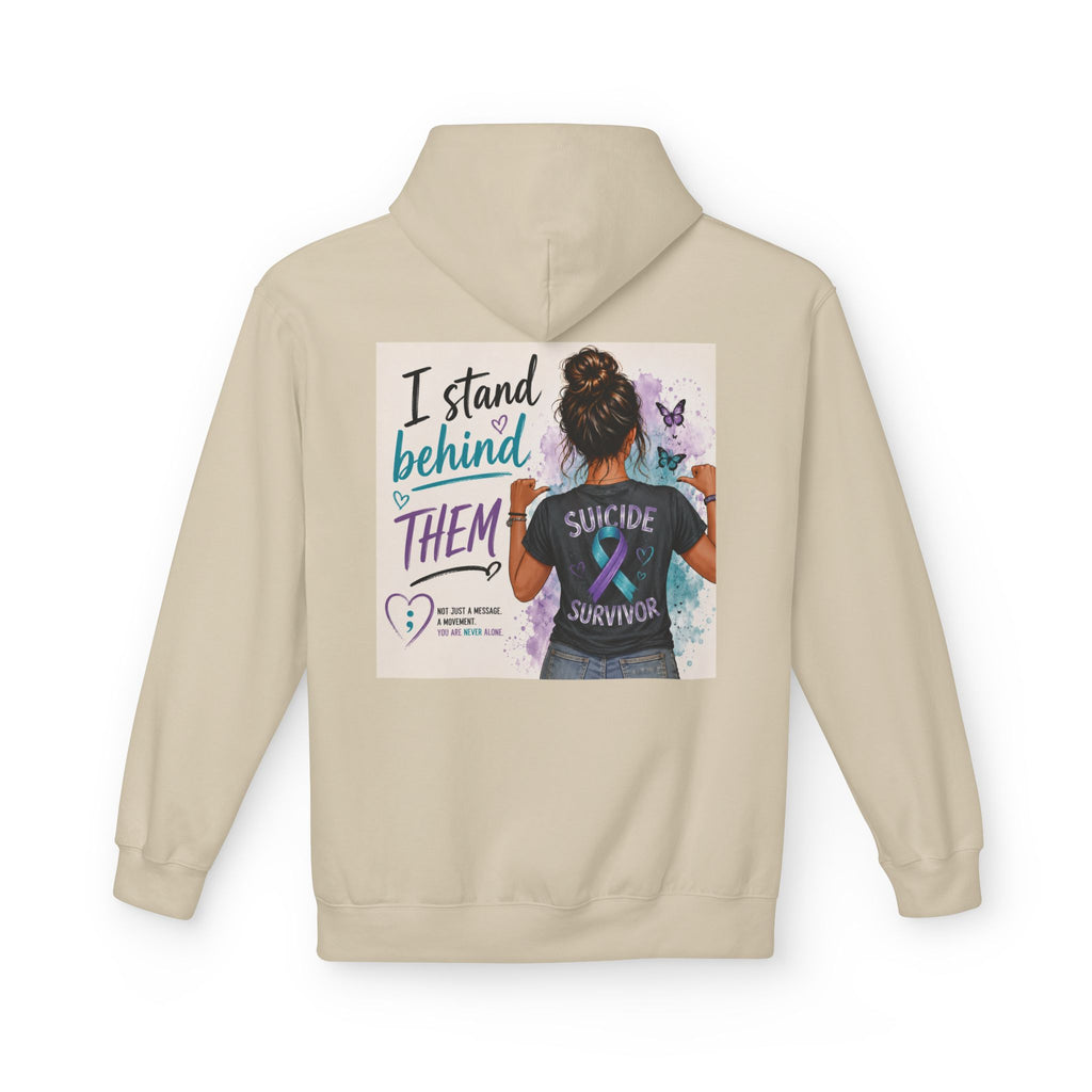 Survivor Awareness Hoodie — “I Stand Behind Them” Suicide Survivor Support Sweatshirt