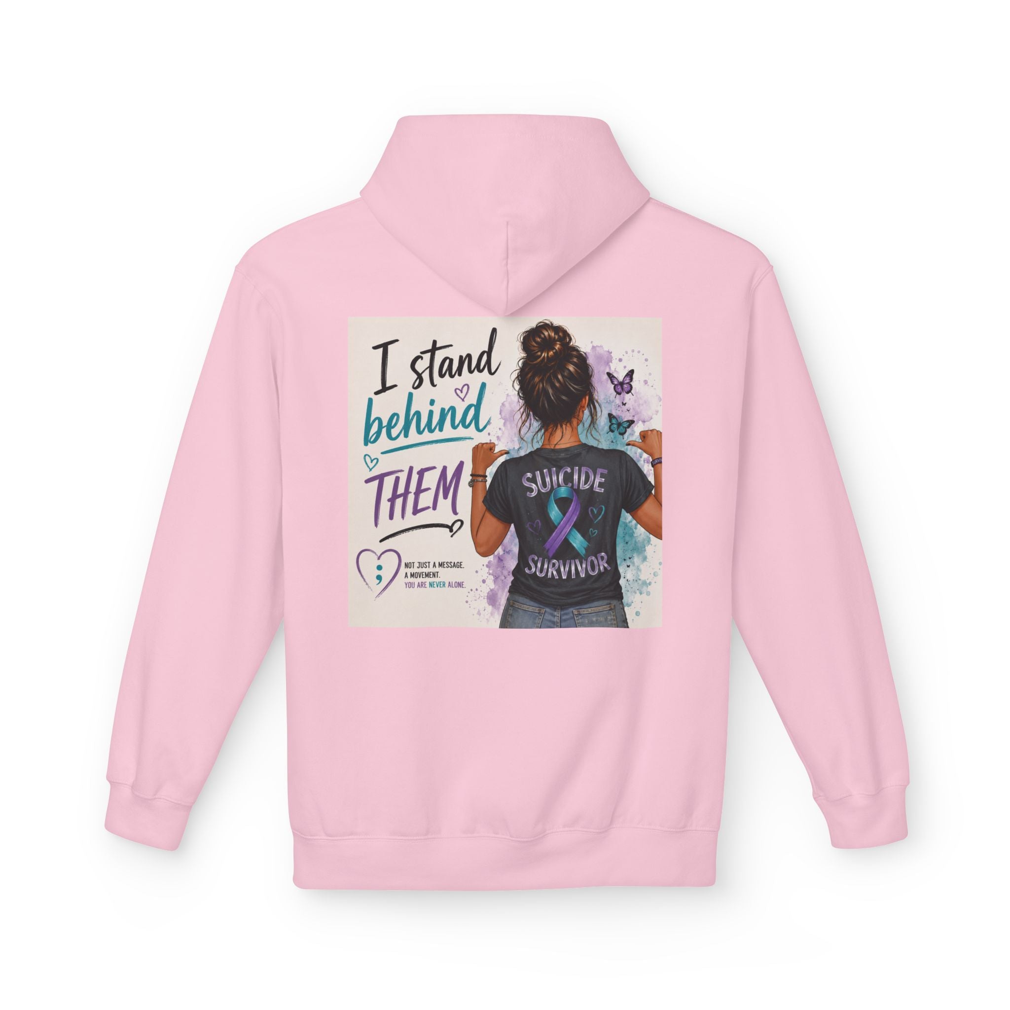 Survivor Awareness Hoodie — “I Stand Behind Them” Suicide Survivor Support Sweatshirt