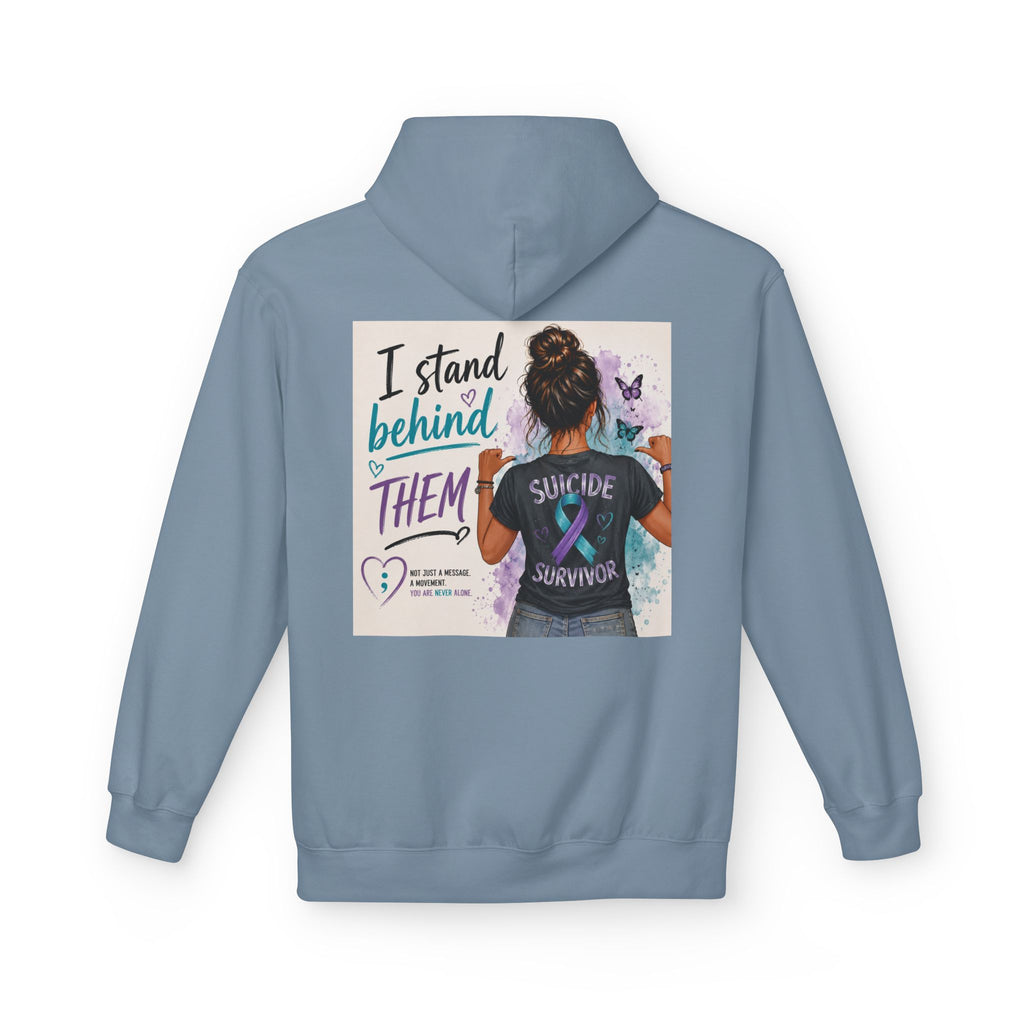 Survivor Awareness Hoodie — “I Stand Behind Them” Suicide Survivor Support Sweatshirt