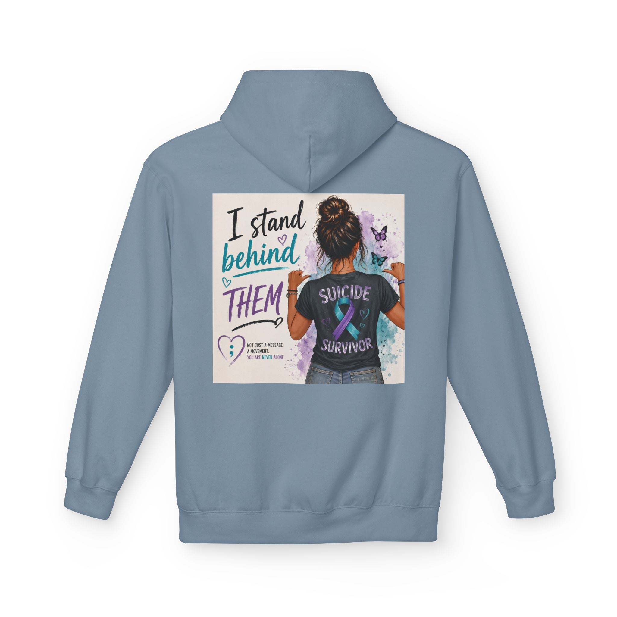 Survivor Awareness Hoodie — “I Stand Behind Them” Suicide Survivor Support Sweatshirt