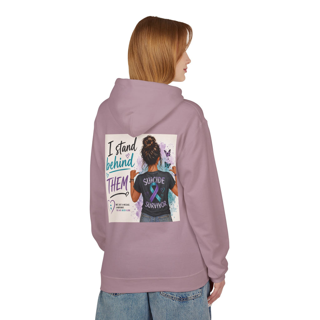Survivor Awareness Hoodie — “I Stand Behind Them” Suicide Survivor Support Sweatshirt