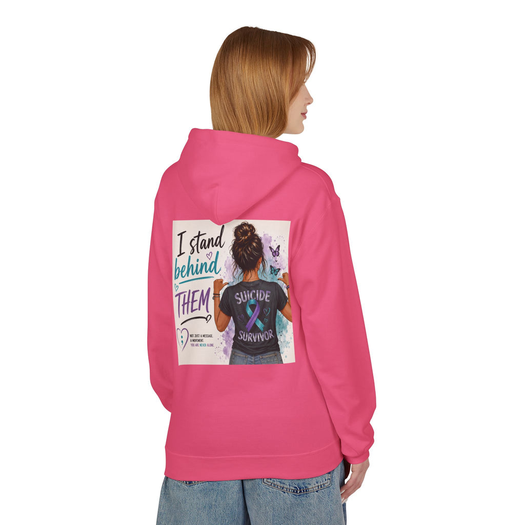 Survivor Awareness Hoodie — “I Stand Behind Them” Suicide Survivor Support Sweatshirt