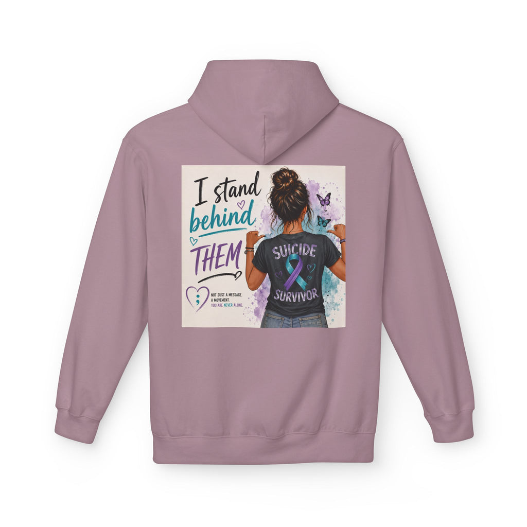 Survivor Awareness Hoodie — “I Stand Behind Them” Suicide Survivor Support Sweatshirt