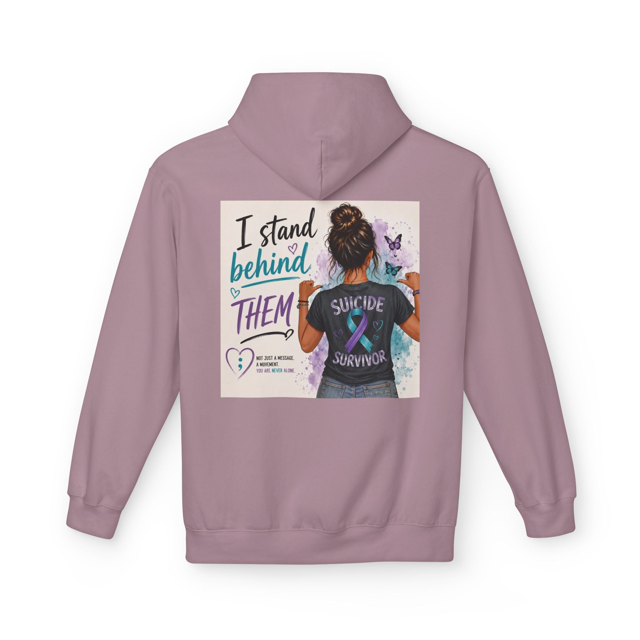 Survivor Awareness Hoodie — “I Stand Behind Them” Suicide Survivor Support Sweatshirt