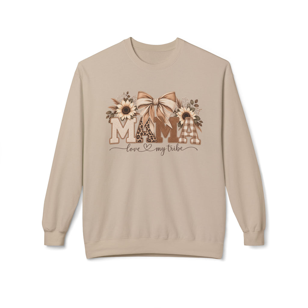 Mama Floral Sweatshirt – "Love My Tribe" Cozy Crewneck for Moms