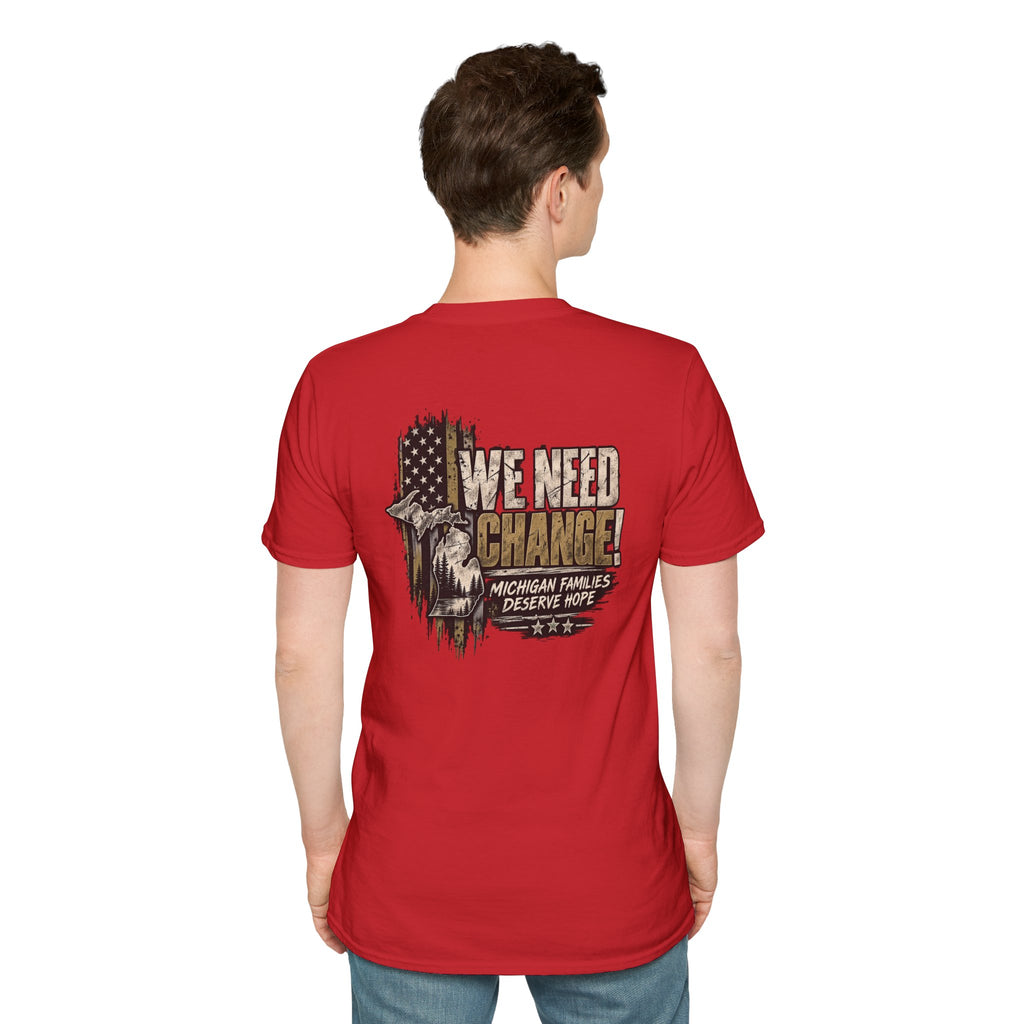 We Need Change! Michigan Eagle Patriotic T‑Shirt