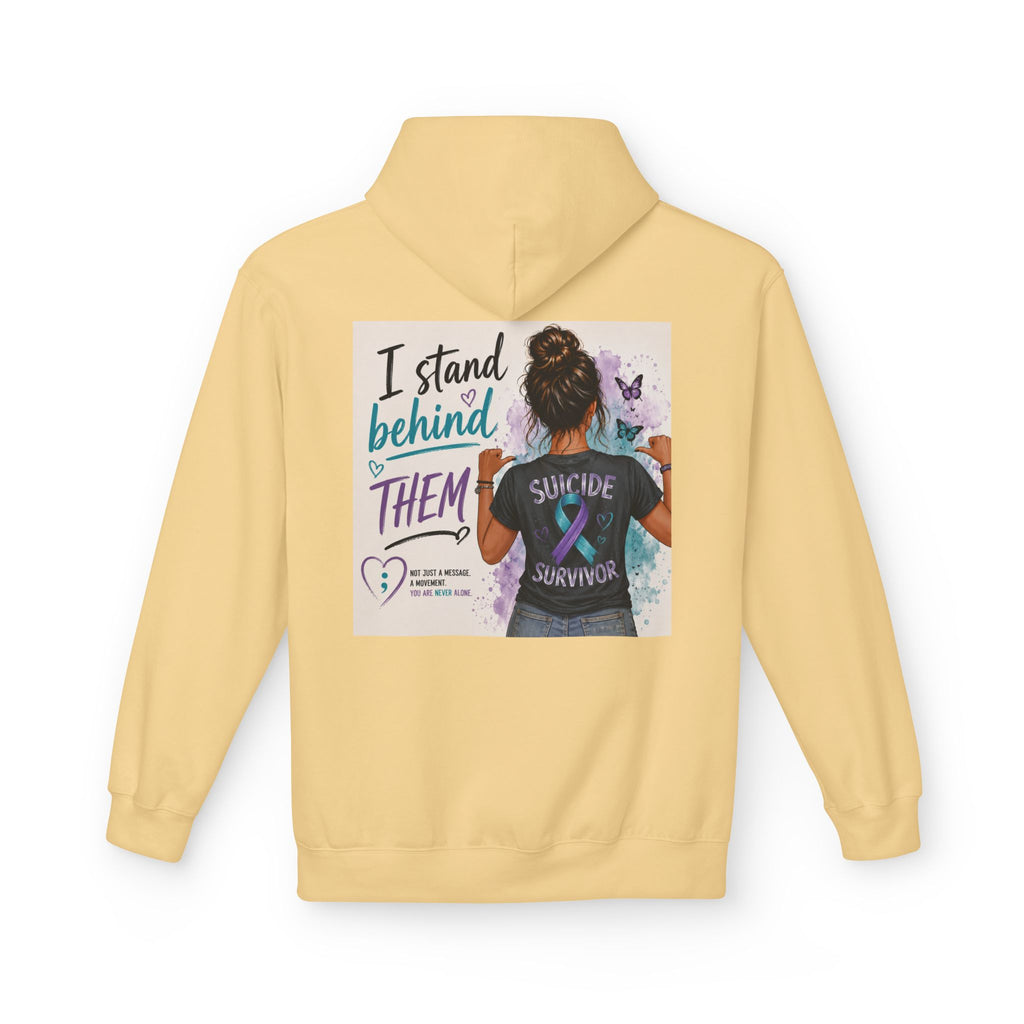 Survivor Awareness Hoodie — “I Stand Behind Them” Suicide Survivor Support Sweatshirt