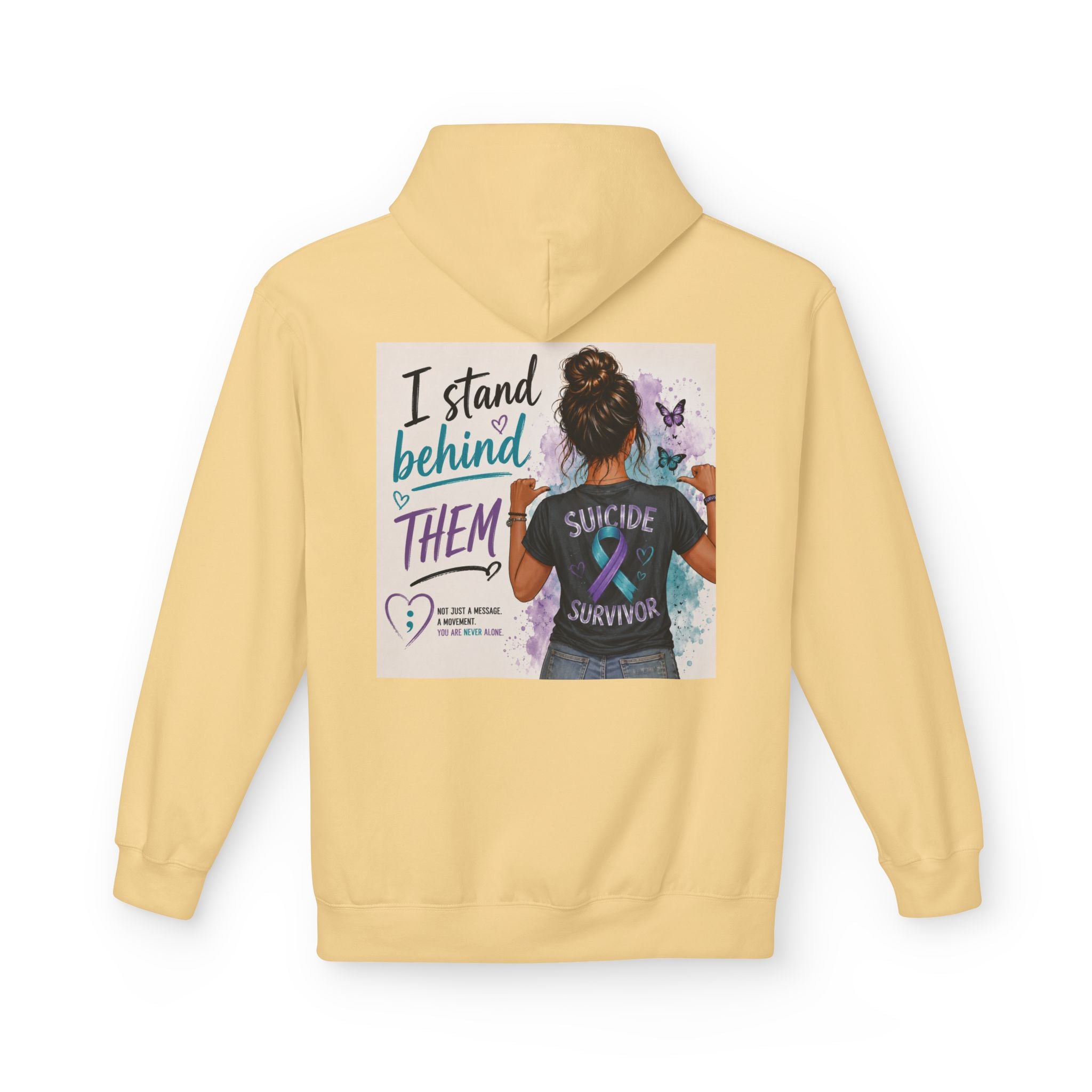 Survivor Awareness Hoodie — “I Stand Behind Them” Suicide Survivor Support Sweatshirt