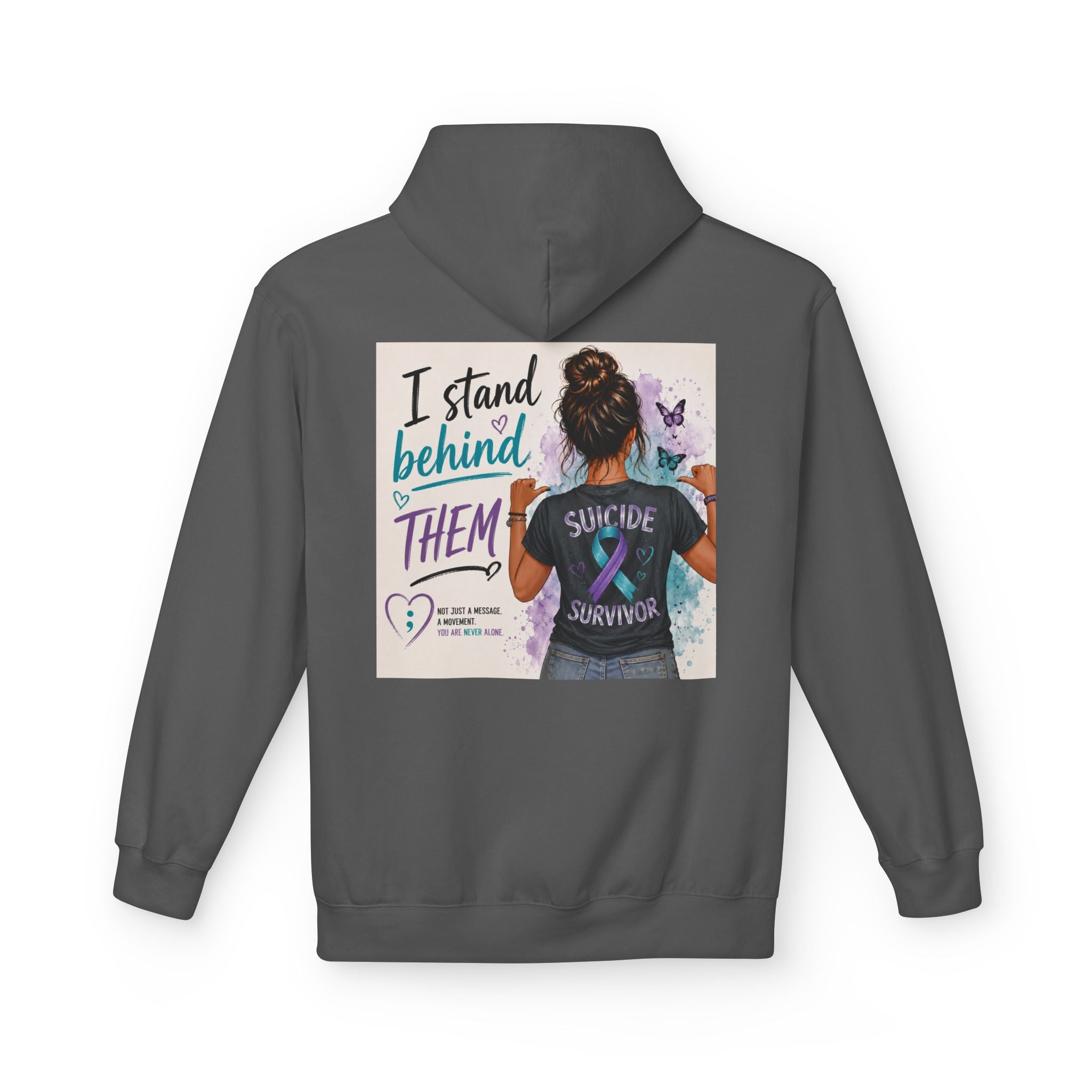 Survivor Awareness Hoodie — “I Stand Behind Them” Suicide Survivor Support Sweatshirt