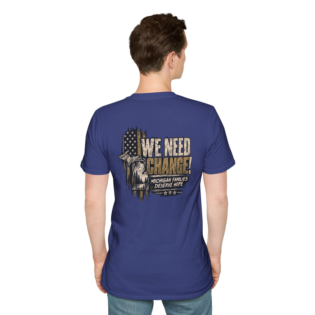 We Need Change! Michigan Eagle Patriotic T‑Shirt