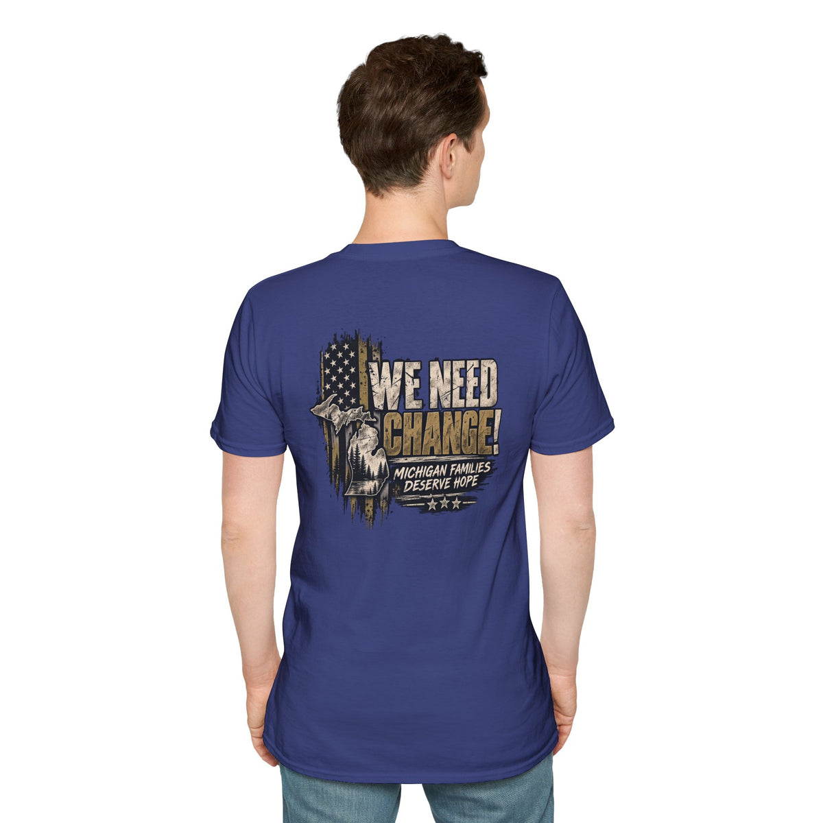 We Need Change! Michigan Eagle Patriotic T‑Shirt
