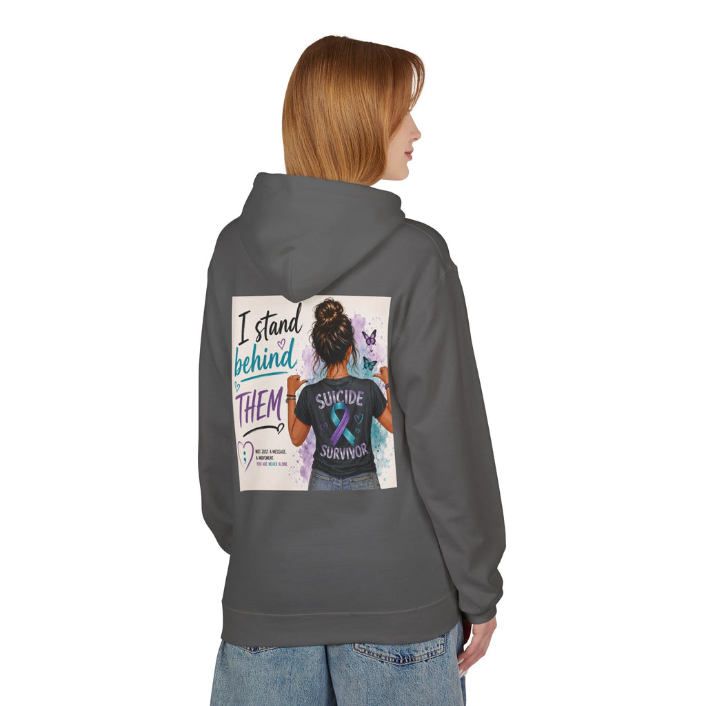 Survivor Awareness Hoodie — “I Stand Behind Them” Suicide Survivor Support Sweatshirt