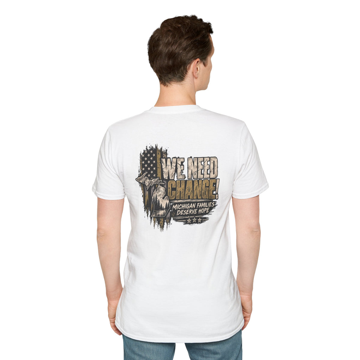 We Need Change! Michigan Eagle Patriotic T‑Shirt