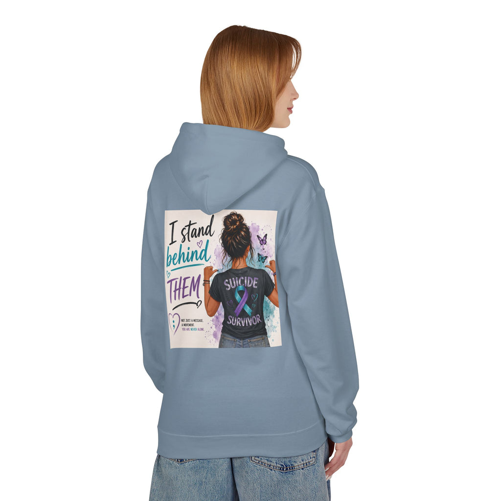 Survivor Awareness Hoodie — “I Stand Behind Them” Suicide Survivor Support Sweatshirt