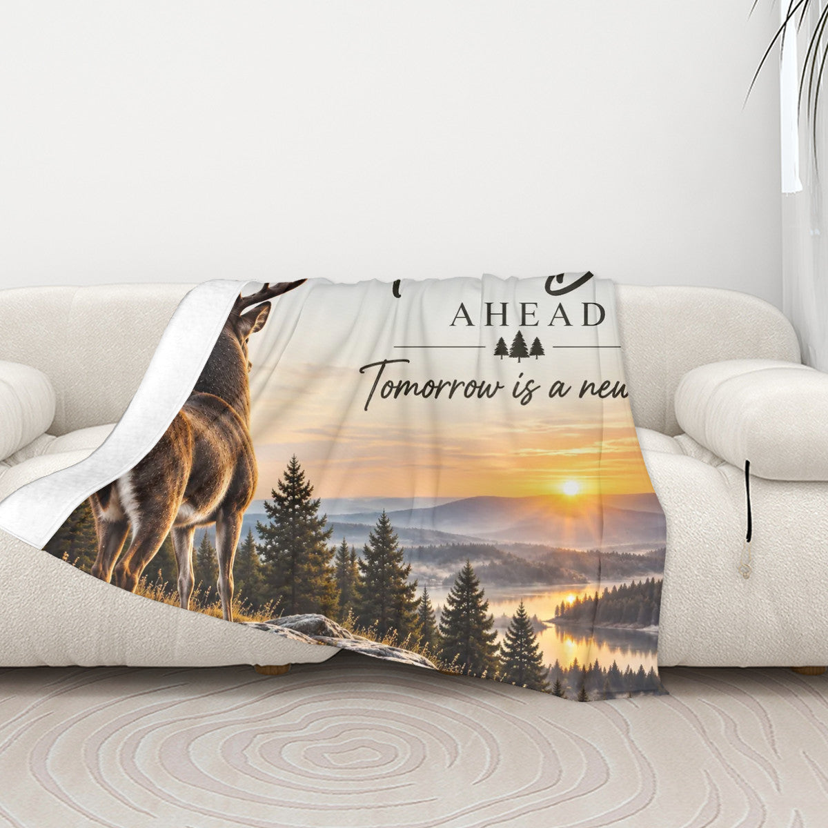 Good Days Ahead Men’s Deer Blanket – Inspirational Rustic Throw